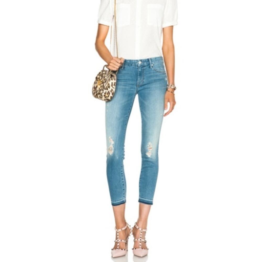 Mother Undone Hem Looker Jeans Crop in Cliffhanger Size 26